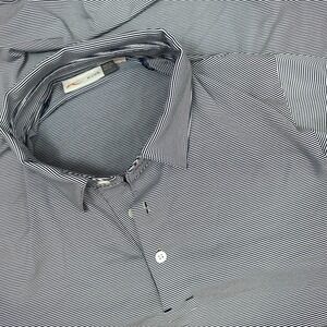 Kjus Navy Blue‎ Striped Sandpiper Golf Polo Shirt Mens M EUC